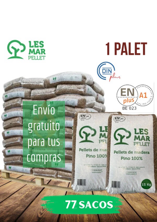 Lesmar pellet – 1 Palet de 77 Sacos certificado ENPLUS 15Kg